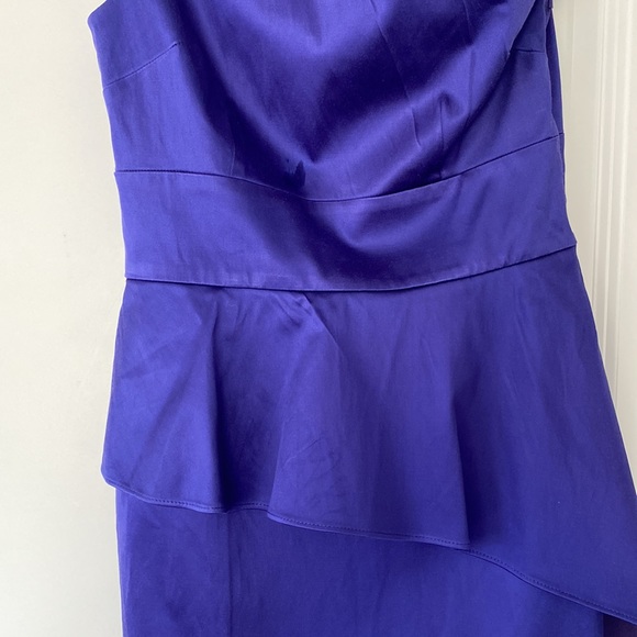 Guess by Marciano One Shoulder Blue Purple Satin Mini Dress - Picture 4 of 6